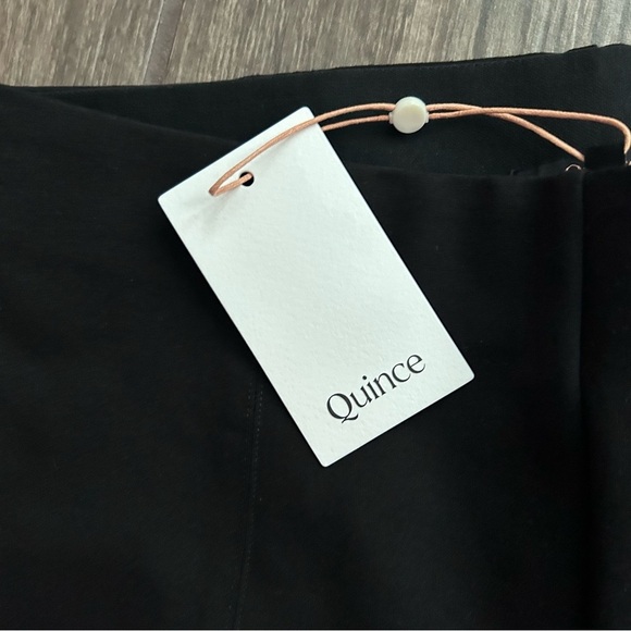 NWT Quince Ultra-Stretch Ponte Pintuck Ankle Pants in Black Sz L PETITE - Picture 8 of 10